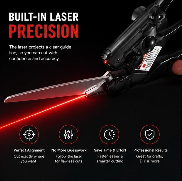 LaserCut | Precision Cutting Scissors with Built-in Laser Guide