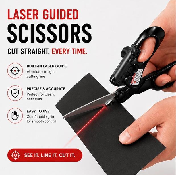 LaserCut | Precision Cutting Scissors with Built-in Laser Guide