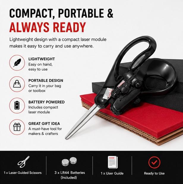 LaserCut | Precision Cutting Scissors with Built-in Laser Guide