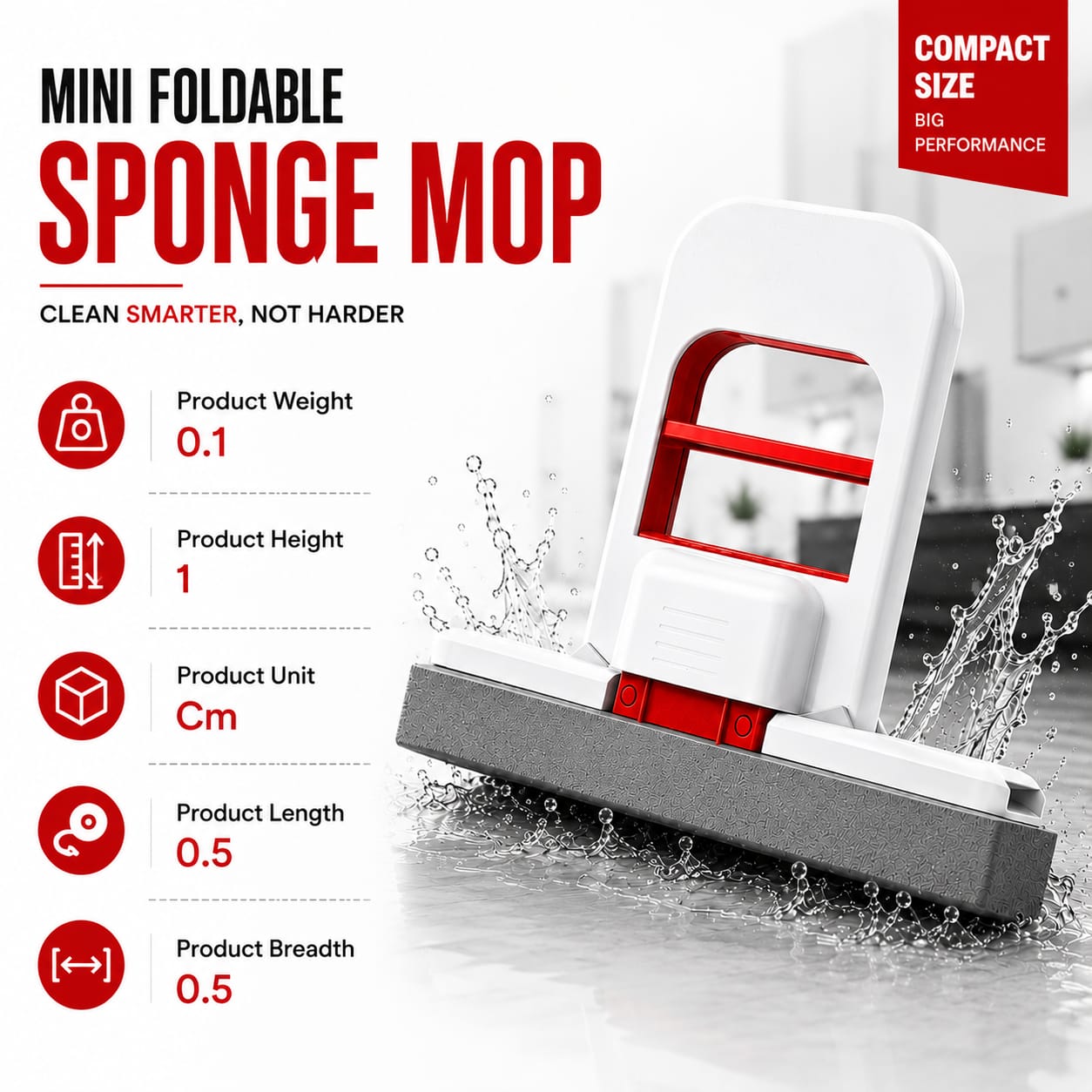Mini Foldable Sponge Mop