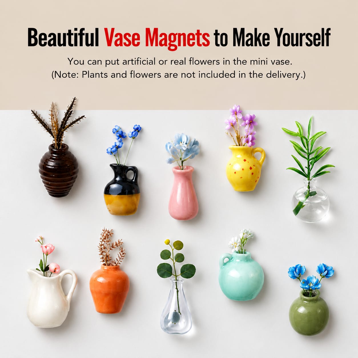 Mini Fridge Flower Pot Magnets