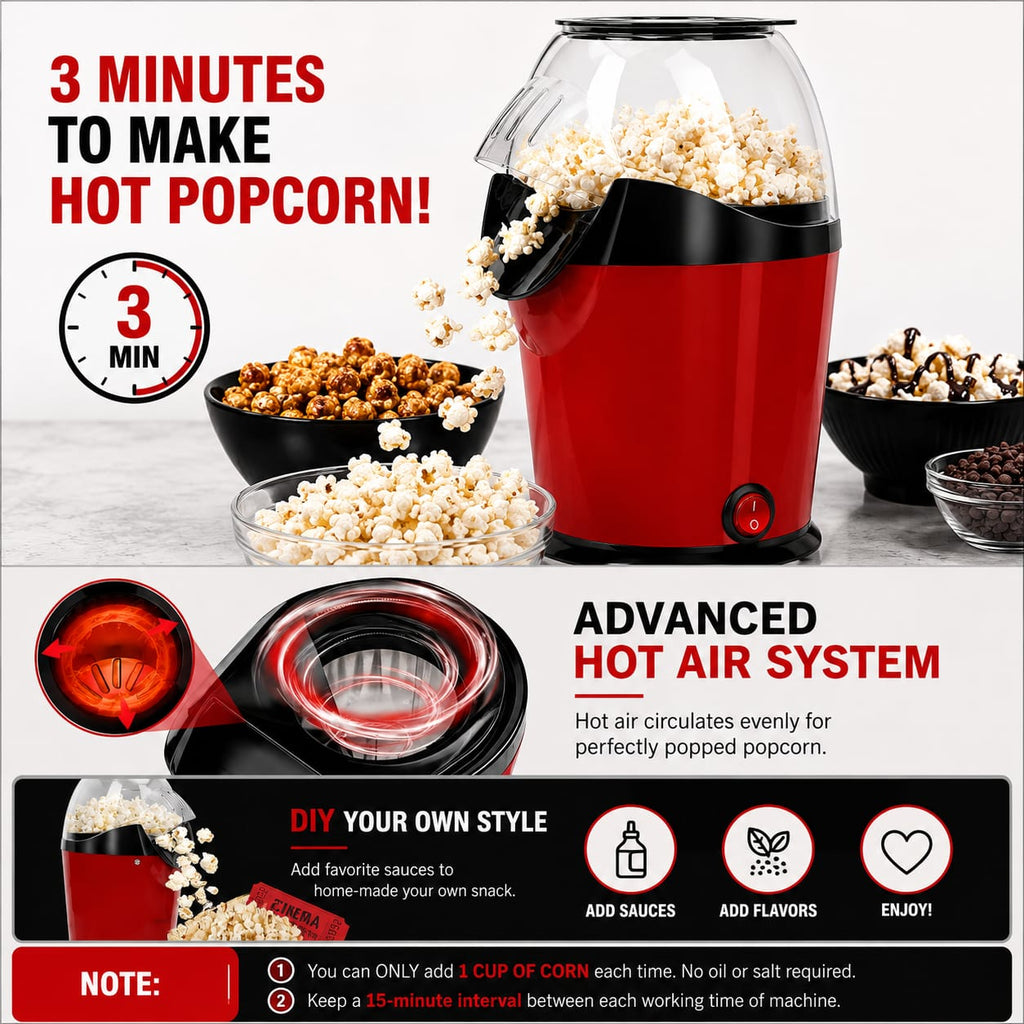 Mini Hot Air Popcorn Maker