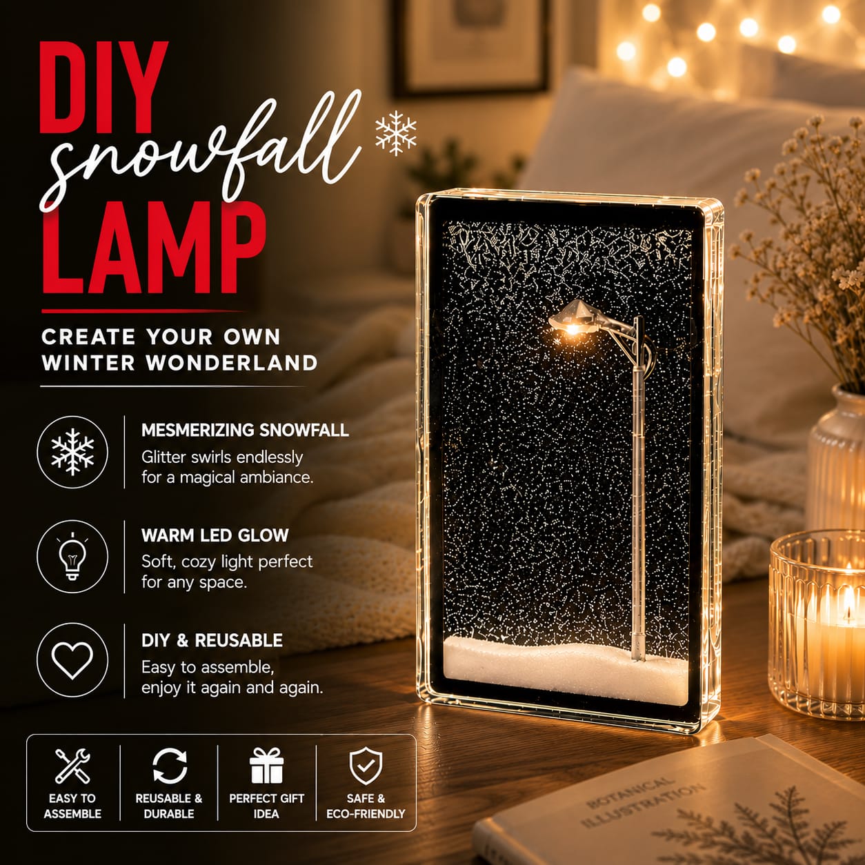 SnowGlow – Snowfall LED Night Lamp