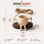 Cute Smiley Face Hanging Ceramic Planter - Swing Buddy for Balcony, Garden & Home Decor