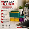 3-in-1 Soap Dispenser with Sponge Holder – Dual Liquid Pump for Dishwashing & Hand Wash