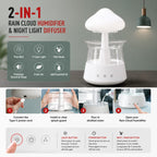 Rain Mist Mushroom - Rainfall Aroma Diffuser, Humidifier & Night Lamp