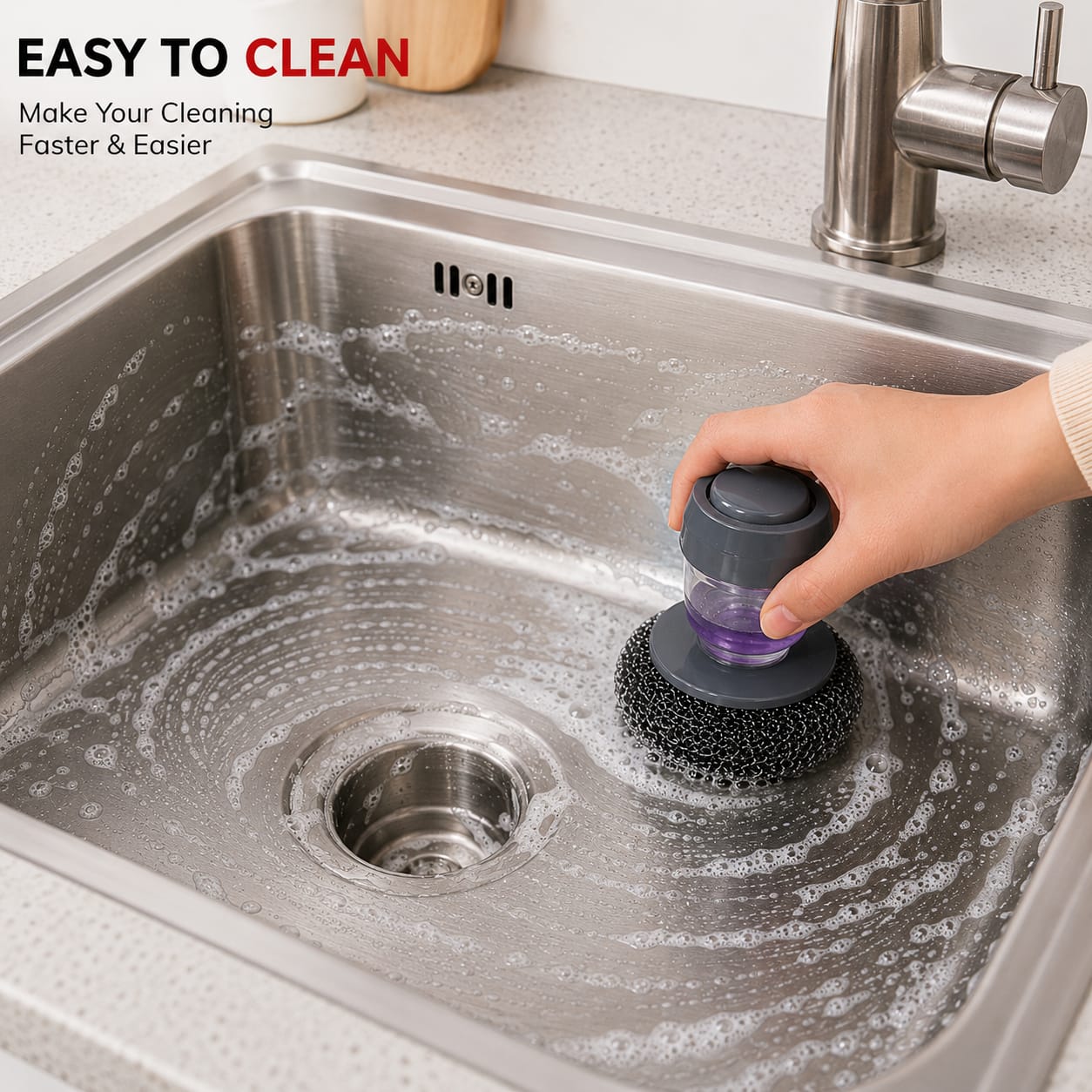 Soap Ease Scrub - 2 in 1 Kitchen Palm Scrubber
