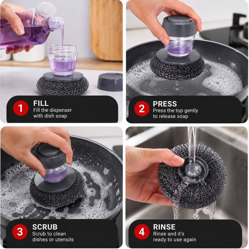 Soap Ease Scrub - 2 in 1 Kitchen Palm Scrubber