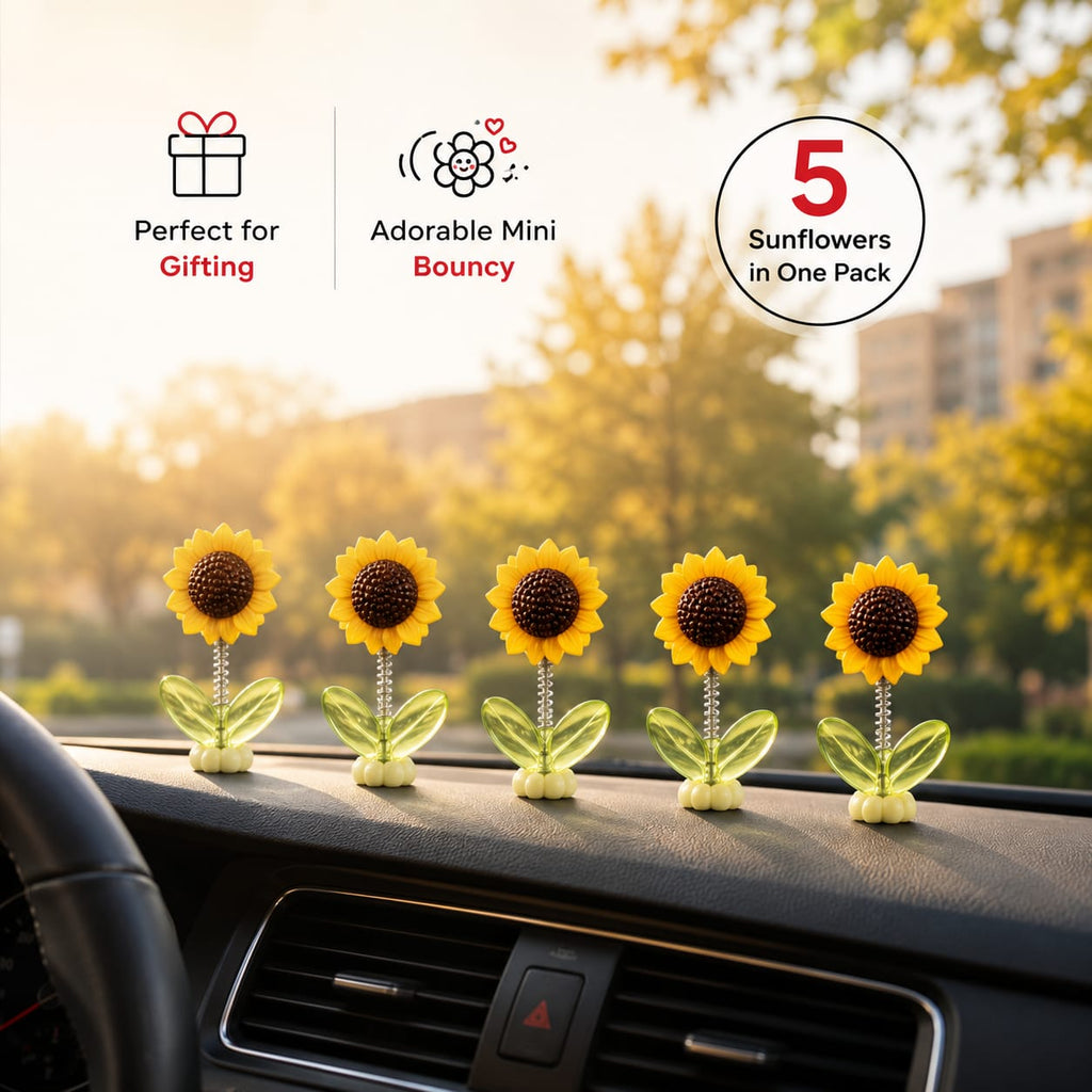 BloomRide Spring Sunflower Dashboard Decor (5 PCS)