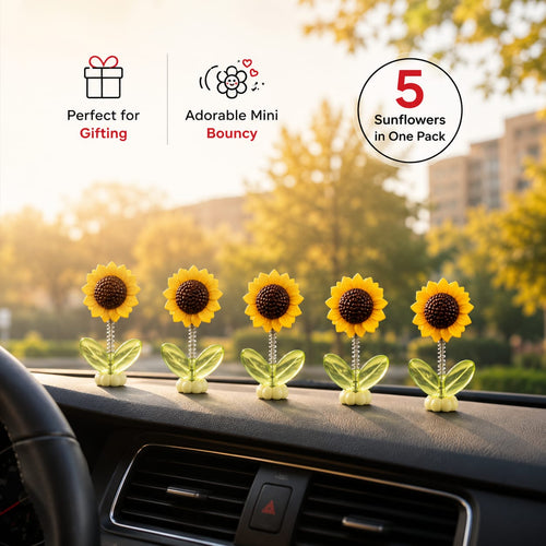 BloomRide Spring Sunflower Dashboard Decor (5 PCS)