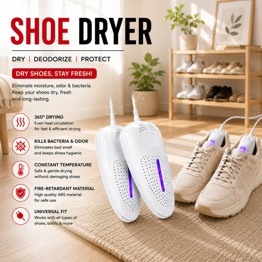 Fast Dry Shoe Dryer | Portable Electric Shoe Warmer & Deodorizer
