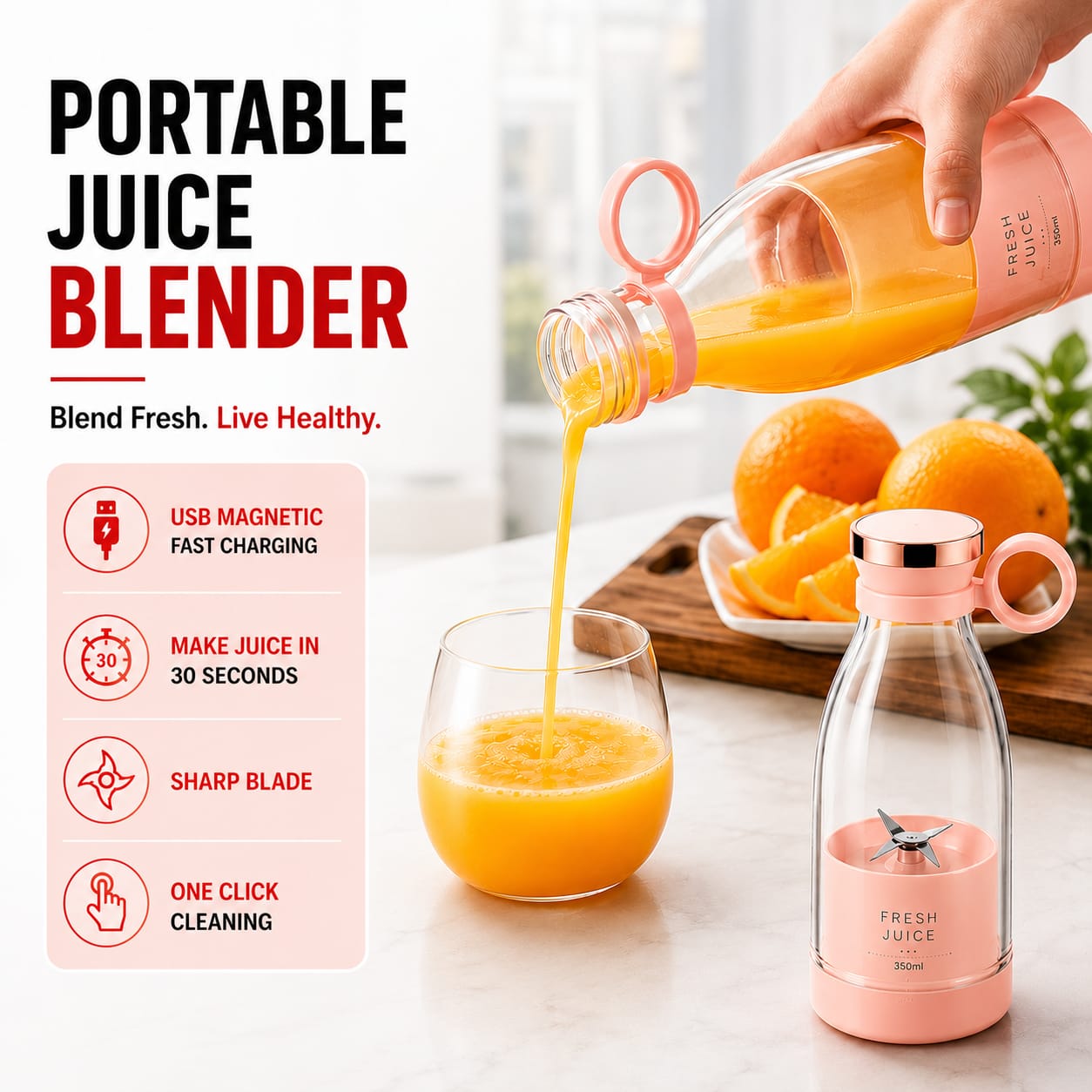 FreshSip Portable Juice Blender