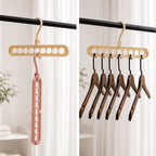 Wardrobe Space Saver Magic Hanger (9-Hole) - 360° Rotating Foldable Clothes Hanger Organizer